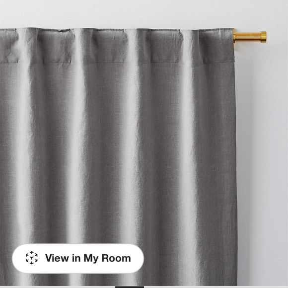 Pebble Grey Linen Blackout Window Curtain Panel 52"x96" - Picture 2 of 3